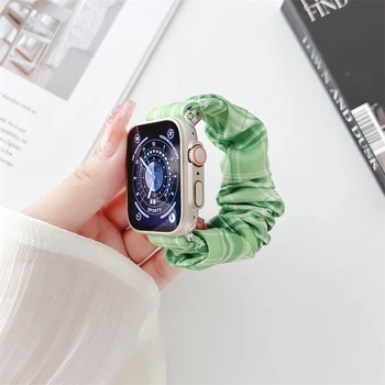 Женская резинка для волос с четырьмя листьями клевера для Apple Watch Super 49 мм, 7 8, 41/45 мм, браслет iWatch SE 6 5 4 3 40/ аксессуары 44 мм