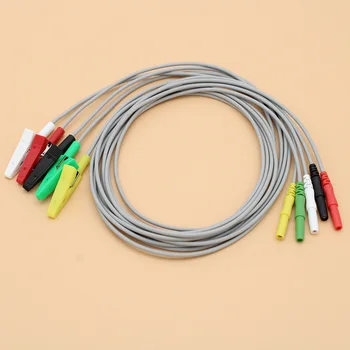 кабель Холтера с 5 выводами для ЭЭГ/ЭМГ/ЭКГ/EKG din1.5 и зажим для электрода из крокодиловой кожи для ветеринарной ЭКГ, 100 шт./пакет зажим для электрода для ЭКГ