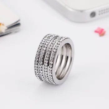 Кольцо из нержавеющей стали с блестящим цирконием для женщин, модное обручальное кольцо золотистого, серебряного цвета, роскошные ювелирные аксессуары