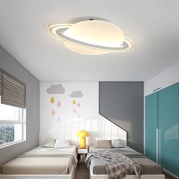 Лампа для детской комнаты, простая современная лампа для спальни, для учебы мальчиков и девочек, ультратонкий эллиптический светодиодный потолочный светильник с мультяшной планетой WF1019