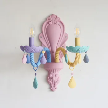 Макаронная Хрустальная лампа в столовой, подходящая по цвету, светильник для спальни, Детская комната, Украшение дома Принцессы-американки, освещение