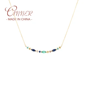 Многослойное ожерелье-цепочка CANNER, Ожерелье из стерлингового серебра 925 пробы, Элегантное Ожерелье с овальным Цирконом Радужного цвета для женщин