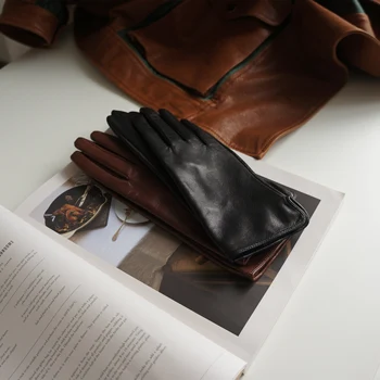 Первая пара кожаных перчаток * осенне-зимние минималистичные перчатки из овчины, тонкие кожаные перчатки для ремонта рук, тонкие мягкие восковые