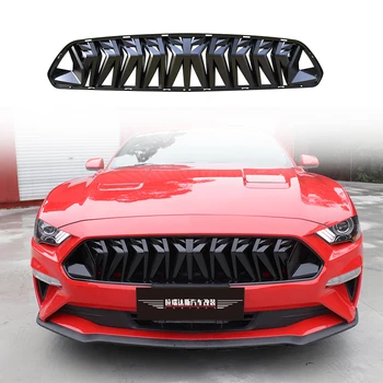 Подходит для 2015-2023 Ford Mustang Модифицированный Большой Дьявол Фарфоровый Чистый бампер Впускная решетка из АБС-материала Автозапчасти