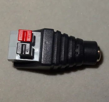 Разъем адаптера постоянного тока 5,5 x 2,1 мм к клеммной колодке с кнопочным 2-контактным разъемом