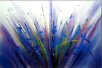 Ручная роспись синим спреем Абстрактная картина маслом от умелого художника Современная живопись для украшения гостиной