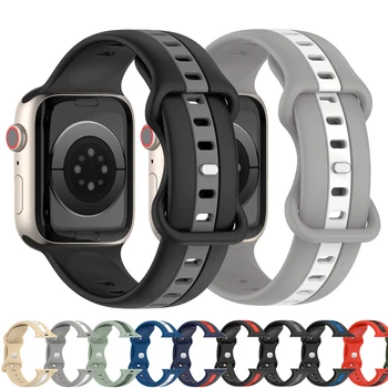 Силиконовый Ремешок Для Apple Watch Band 49 мм 44 мм 45 мм 42 мм 49 мм sport correa Ремешок Для Часов браслет iwatch Serises 8 7 6 5 se Ultra